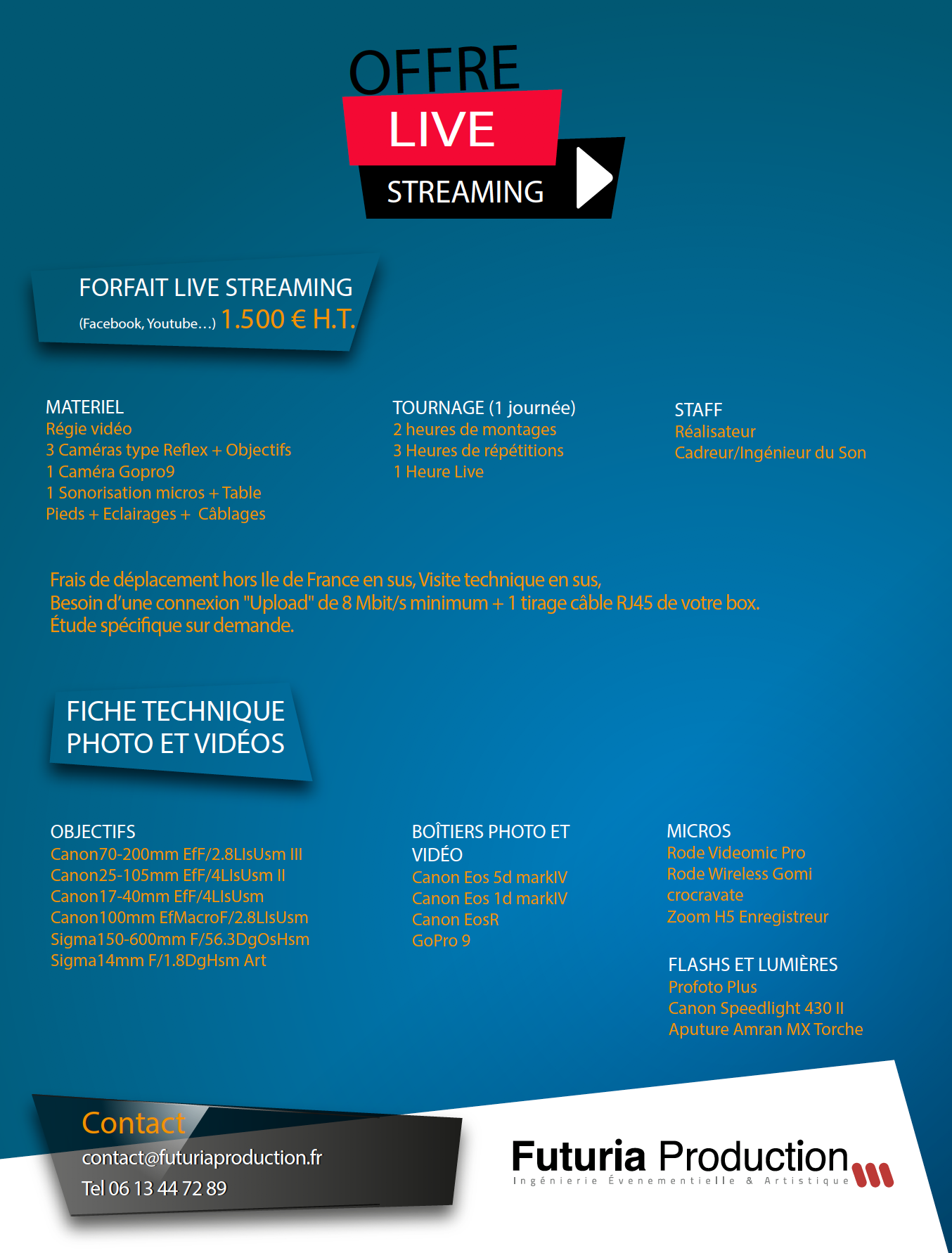 Offre Streaming Live Nomade by Futuria Production